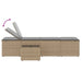 Ligstoelen 2 st met tafel beige poly rattan