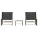 Ligstoelen 2 st met tafel lichtgrijs poly rattan