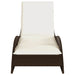 Ligbed met kussen 60x205x73 cm poly rattan bruin