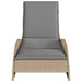 Ligbed met kussen 60x205x73 cm poly rattan beige
