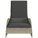 Ligbed met kussen 60x205x73 cm poly rattan lichtgrijs