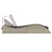 Ligbed met kussen 60x205x73 cm poly rattan lichtgrijs