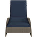 Ligbed met kussen grijs 60x205x73 cm poly rattan