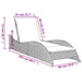 Ligbed met kussen grijs 60x205x73 cm poly rattan