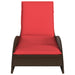 Ligbed met kussen bruin 60x205x73 cm poly rattan