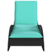 Ligbed met kussen zwart 60x205x73 cm poly rattan