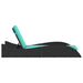 Ligbed met kussen zwart 60x205x73 cm poly rattan