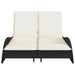 Ligbed met kussens 114x205x73 cm poly rattan zwart