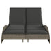 Ligbed met kussens 114x205x73 cm poly rattan grijs