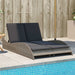 Ligbed met kussens 114x205x73 cm poly rattan grijs