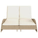 Ligbed met kussens 114x205x73 cm poly rattan beige