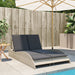 Ligbed met kussens 114x205x73 cm poly rattan lichtgrijs