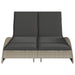 Ligbed met kussens 114x205x73 cm poly rattan lichtgrijs