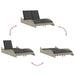 Ligbed met kussens 114x205x73 cm poly rattan lichtgrijs