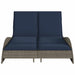 Ligbed met kussens grijs 114x205x73 cm poly rattan