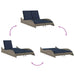 Ligbed met kussens grijs 114x205x73 cm poly rattan