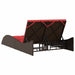 Ligbed met kussens bruin 114x205x73 cm poly rattan