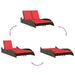 Ligbed met kussens bruin 114x205x73 cm poly rattan