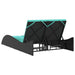 Ligbed met kussens zwart 114x205x73 cm poly rattan