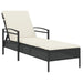 Ligbed met kussen 63x200x81 cm poly rattan zwart