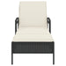 Ligbed met kussen 63x200x81 cm poly rattan zwart