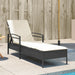 Ligbed met kussen 63x200x81 cm poly rattan zwart