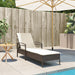 Ligbed met kussen 63x200x81 cm poly rattan bruin