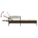 Ligbed met kussen 63x200x81 cm poly rattan bruin