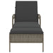 Ligbed met kussen 63x200x81 cm poly rattan grijs