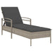 Ligbed met kussen 63x200x81 cm poly rattan lichtgrijs