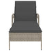Ligbed met kussen 63x200x81 cm poly rattan lichtgrijs