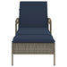 Ligbed met kussen grijs 63x200x81 cm poly rattan (alleen VS)