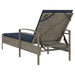 Ligbed met kussen grijs 63x200x81 cm poly rattan (alleen VS)