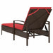 | Ligstoel | met kussen Bruin 63 x 200 x 81 cm poly rattan