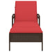 | Ligstoel | met kussen Bruin 63 x 200 x 81 cm poly rattan