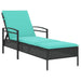 Verstelbare zonnebank met 3 posities poly rattan Zwart