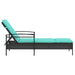 Verstelbare zonnebank met 3 posities poly rattan Zwart