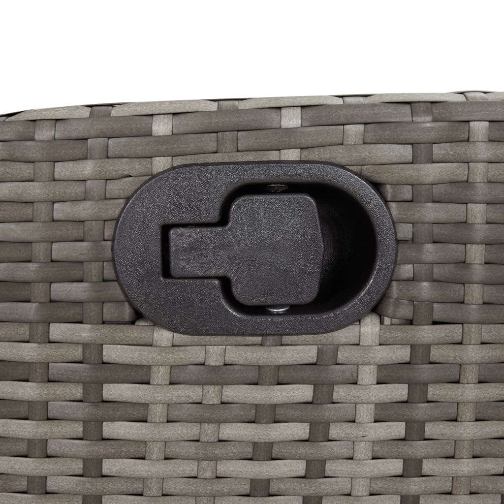 Tuinbankje verstelbaar met kussens poly rattan grijs