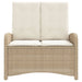 Tuinbankje verstelbaar met kussens poly rattan beige