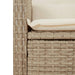 Tuinbankje verstelbaar met kussens poly rattan beige