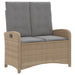 Tuinbankje verstelbaar met kussens poly rattan beige