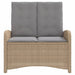 Tuinbankje verstelbaar met kussens poly rattan beige