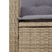 Tuinbankje verstelbaar met kussens poly rattan beige