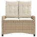 Tuinbankje verstelbaar met kussens poly rattan beige
