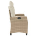 Tuinbankje verstelbaar met kussens poly rattan beige