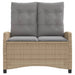 Tuinbankje verstelbaar met kussens poly rattan beige