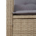 Tuinbankje verstelbaar met kussens poly rattan beige