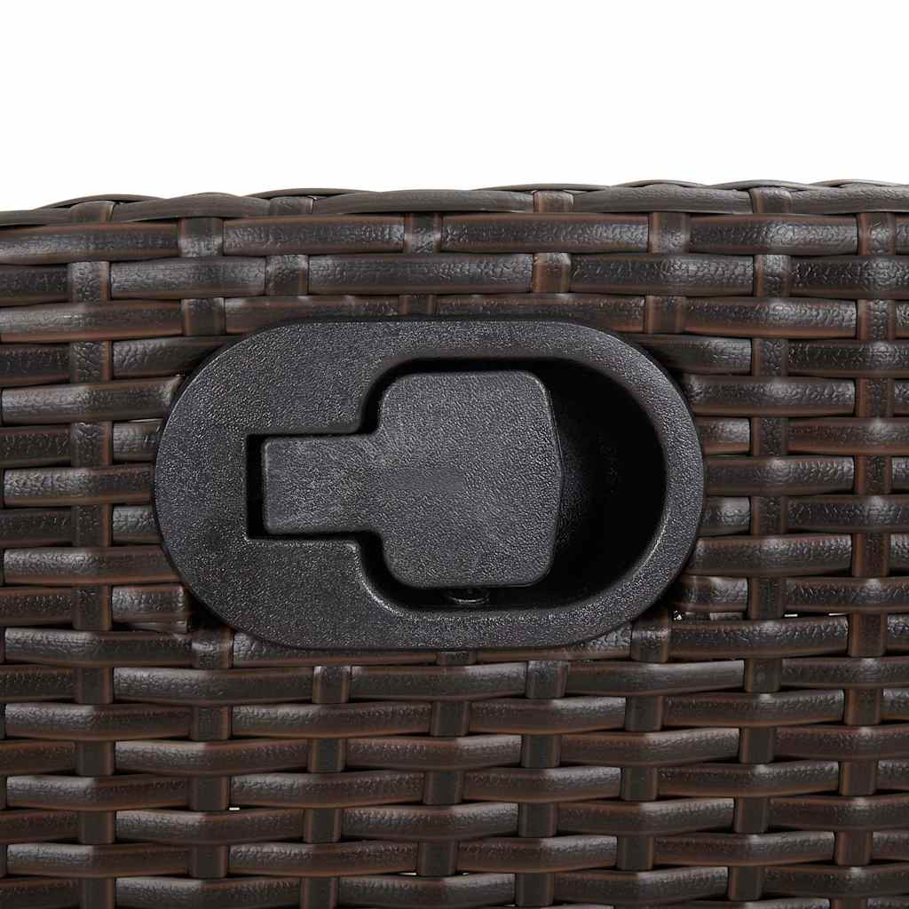 Tuinbankje verstelbaar met kussens poly rattan bruin