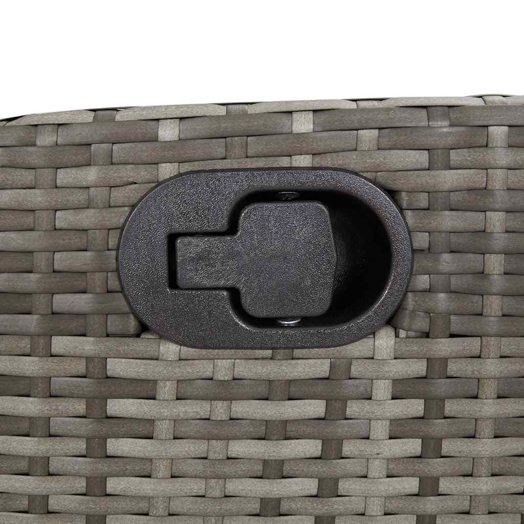 Tuinbankje verstelbaar met kussens poly rattan grijs