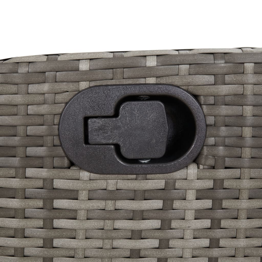 Tuinbankje verstelbaar met kussens poly rattan grijs